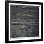 Grunge Black Metal Plate with Rivets Screws Background Texture-Voy-Framed Art Print