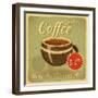 Grunge Card With Coffee Cup-elfivetrov-Framed Art Print