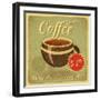 Grunge Card With Coffee Cup-elfivetrov-Framed Art Print