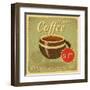 Grunge Card With Coffee Cup-elfivetrov-Framed Art Print