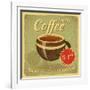 Grunge Card With Coffee Cup-elfivetrov-Framed Art Print