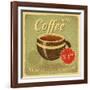 Grunge Card With Coffee Cup-elfivetrov-Framed Art Print