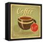 Grunge Card With Coffee Cup-elfivetrov-Framed Stretched Canvas