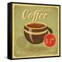 Grunge Card With Coffee Cup-elfivetrov-Framed Stretched Canvas