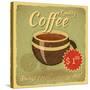 Grunge Card With Coffee Cup-elfivetrov-Stretched Canvas