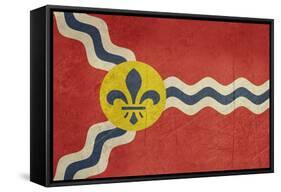 Grunge City Flag Of St Louis City In Missouri In The U.S.A-Speedfighter-Framed Stretched Canvas