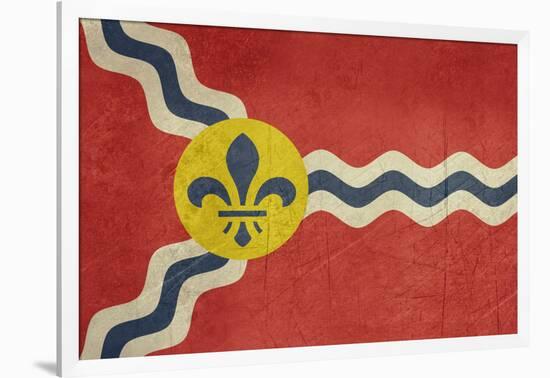 Grunge City Flag Of St Louis City In Missouri In The U.S.A-Speedfighter-Framed Art Print