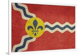 Grunge City Flag Of St Louis City In Missouri In The U.S.A-Speedfighter-Framed Art Print