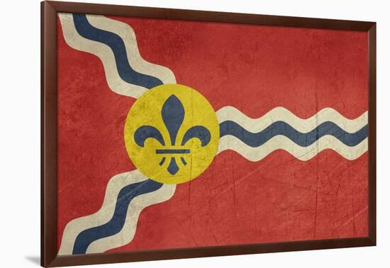 Grunge City Flag Of St Louis City In Missouri In The U.S.A-Speedfighter-Framed Art Print