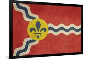 Grunge City Flag Of St Louis City In Missouri In The U.S.A-Speedfighter-Framed Art Print