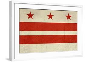 Grunge City Flag Of Washington D.C, U.S.A-Speedfighter-Framed Art Print