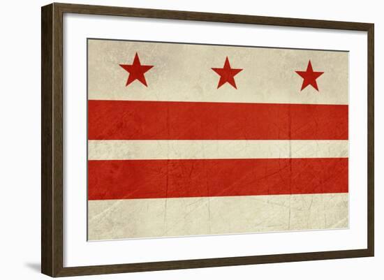 Grunge City Flag Of Washington D.C, U.S.A-Speedfighter-Framed Art Print