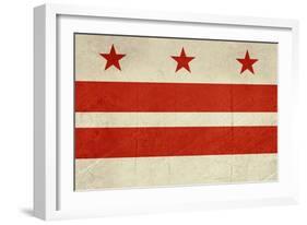 Grunge City Flag Of Washington D.C, U.S.A-Speedfighter-Framed Art Print