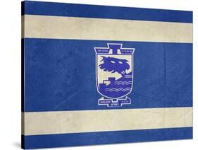 Grunge City Of Holon Flag From State Of Israel In Official Colours-Speedfighter-Stretched Canvas