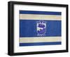 Grunge City Of Holon Flag From State Of Israel In Official Colours-Speedfighter-Framed Art Print