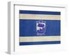 Grunge City Of Holon Flag From State Of Israel In Official Colours-Speedfighter-Framed Art Print