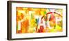 Grunge Collage With Peace Typo-null-Framed Art Print