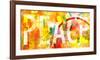 Grunge Collage With Peace Typo-null-Framed Art Print