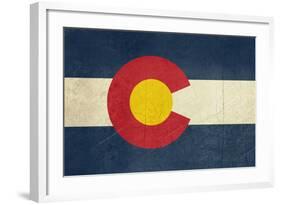 Grunge Colorado State Flag Of America, Isolated On White Background-Speedfighter-Framed Art Print