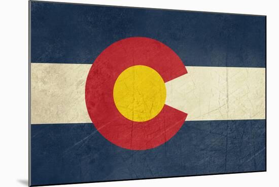 Grunge Colorado State Flag Of America, Isolated On White Background-Speedfighter-Mounted Art Print