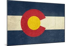 Grunge Colorado State Flag Of America, Isolated On White Background-Speedfighter-Mounted Art Print