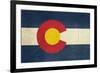 Grunge Colorado State Flag Of America, Isolated On White Background-Speedfighter-Framed Art Print