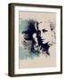 Grunge Composition with a Pretty Girl and Painted Blots-A Frants-Framed Art Print