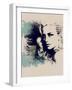 Grunge Composition with a Pretty Girl and Painted Blots-A Frants-Framed Art Print