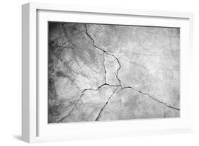 Grunge Concrete Cement Wall-aslysun-Framed Art Print