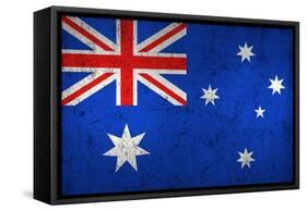 Grunge Dirty And Weathered Australian Flag-Geschaft-Framed Stretched Canvas