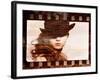 Grunge Film Frame. Retro Shot. Fashion Art Photo-dpaint-Framed Art Print