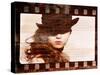 Grunge Film Frame. Retro Shot. Fashion Art Photo-dpaint-Stretched Canvas