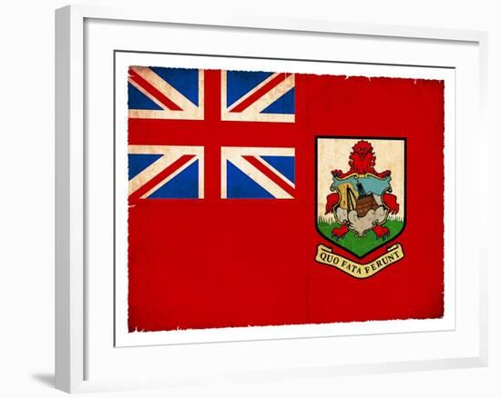 Grunge Flag Of Bermuda-cmfotoworks-Framed Art Print