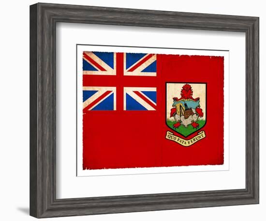 Grunge Flag Of Bermuda-cmfotoworks-Framed Art Print