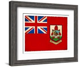 Grunge Flag Of Bermuda-cmfotoworks-Framed Art Print