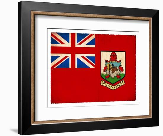 Grunge Flag Of Bermuda-cmfotoworks-Framed Art Print