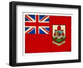 Grunge Flag Of Bermuda-cmfotoworks-Framed Art Print