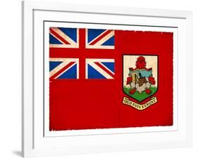 Grunge Flag Of Bermuda-cmfotoworks-Framed Art Print