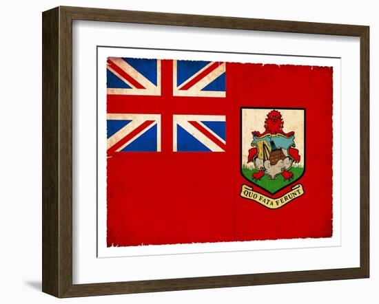 Grunge Flag Of Bermuda-cmfotoworks-Framed Art Print