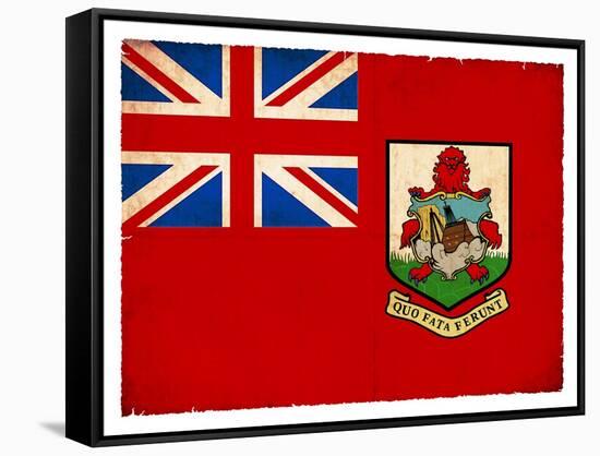 Grunge Flag Of Bermuda-cmfotoworks-Framed Stretched Canvas