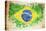 Grunge Flag Of Brazil On Wooden Texture-donatas1205-Stretched Canvas