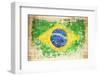 Grunge Flag Of Brazil On Wooden Texture-donatas1205-Framed Premium Photographic Print