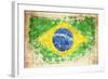 Grunge Flag Of Brazil On Wooden Texture-donatas1205-Framed Photographic Print