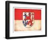 Grunge Flag Of Duesseldorf (North Rhine-Westphalia, Germany)-cmfotoworks-Framed Art Print