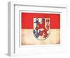 Grunge Flag Of Duesseldorf (North Rhine-Westphalia, Germany)-cmfotoworks-Framed Art Print