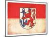 Grunge Flag Of Duesseldorf (North Rhine-Westphalia, Germany)-cmfotoworks-Mounted Art Print