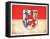 Grunge Flag Of Duesseldorf (North Rhine-Westphalia, Germany)-cmfotoworks-Framed Stretched Canvas