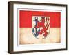 Grunge Flag Of Duesseldorf (North Rhine-Westphalia, Germany)-cmfotoworks-Framed Art Print