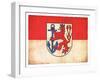 Grunge Flag Of Duesseldorf (North Rhine-Westphalia, Germany)-cmfotoworks-Framed Art Print