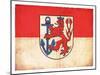 Grunge Flag Of Duesseldorf (North Rhine-Westphalia, Germany)-cmfotoworks-Mounted Art Print